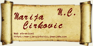 Marija Ćirković vizit kartica